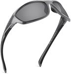 KastKing Hiwassee Polarized Sport Sunglasses for Men and Women, Gloss Metalic Gun, Smoke - Silver Mirror