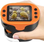 1000X Handheld Microscope for Kids 4K 2.0" Screen Rechargeable Mini Pocket Digital Microscopes w/Slides Kit Portable Edu Gift Age 4-6 8-12 Children Students