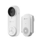 EZVIZ 2K Battery Video Doorbell Camera with Chime No Monthly Fee, Wireless, Rechargeable, 256GB SD Card Supports, Human Detection, Ultra-Wide View, 2.4GHz WiFi, Voice Changer, Alexa Control (DB2)