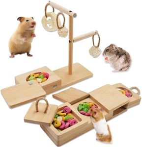 YOBTEOY Guinea Pig Toys Hamster Accessories Foraging Toys,Small Animal Enrichment Wooden Interactive for Guinea Pig,Hamster,Rat,Chinchilla,Hedgehogs(Hanging Chew Treats)