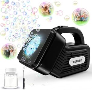 PANACARE Macchina per Bolle Portatile Macchina Automatica per Bolle con Soluzione per Bolle/ 20000+ Piccole Bolle Al Minuto Ideale Kids Regalo di Compleanno per Feste All'aperto per Bambini