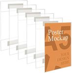Kurtzy A5 Adhesive Wall Poster Holders (6 Pack) - Universal Wall Mounts - Crack & Scratch Resistant - Clear Acrylic Sign Displays with Adhesive Tape - Office, Store & Restaurant - No Drilling Required
