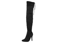 LoudLook Ladies Thigh High Boots Womens Over The Knee Stiletto Heel Stretchy Shoes Size Black New 3