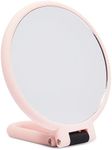 Glamlily 10x Magnifying Handheld Mirror, 2-Sided with Adjustable Stand, Suitable for Travel, Makeup, Foldable and Portable (9.5x5.3 in, Pink)