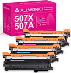 ALLWORK Compatible Toner Cartridge Replacement for HP 507X 507A CE400A CE400X CE401X CE402X CE403X use for HP Laserjet Enterprise M570dn M551dn M551n M575dn M551xh M570dw Printer (KCMY, 4-Pack)