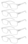 Eyekepper Mens Vintage Reading Glasses-5 Pack Clear Frame Glasses for Men Reading, Reader Eyeglasses Women