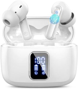 lukg Auriculares Inalámbricos Bluetooth, Auriculares Bluetooth 5.3 con 4 HD Mic, Sonido Envolvente, 48 Horas Cascos Inalámbricos con Reducción de Ruido ENC, IP7 Impermeable Cascos, Pantalla LED