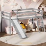 TOLEAD Low Loft Bed with Slide, Woo