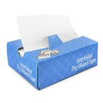 500 Interfolded Food and Deli Dry Wrap Wax Paper Sheets with Dispenser Box, Bakery Pick Up Tissues, 6 x 10.75 Inch [500 Pack]