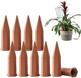 Modern Innovations Ceramic Terracotta Self Watering Spikes (10 Pack) Vacation Automatic Plant Waterer Devices, Indoor/Outdoor Planter Insert, Terra-Cotta Stakes for Potted Plants, Auto-Water System