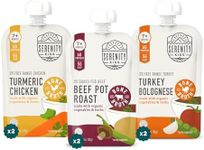 Serenity Kids 7+ Months Bone Broth Puree Made with Organic Veggies - Clean Label Project Purity Award Certified - 3.5 Ounce BPA-Free Pouch - Variety Pack - 6 Count - Baby Puree - Bone Broth for Babies
