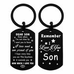 Resdink Son Gifts from Mom - I Love My Son Keychain Black, Meaningful Son Graduation Gifts, Personalized Easter Present for Teenage Boy