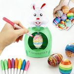 Zappido Easter Egg Decorating Kit for Kids, 10Pcs Cute Bunny Egg Decorator Rotator Gifts Crafts with 8 Coloring Markers for Party Supplies, Birthday, Egg Hunt Game