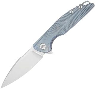 FerraMonster Folding Knife pocket knife EDC Knife With Clip Survival knife Hunting knife - M390 Steel Titanium Handle - Outdoor Hunting Survival Camping knife with Sheath (Blue)