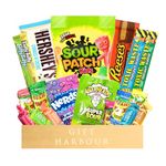 American Sweets Gift Box - Candy Hampers with American Sour Sweets - Sweet Box with American Snacks - Assorted Sweets, Sour Kids, Toxic Waste, Sour Sweets, Nerds, Chocolate