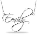 Personalized Name Necklace in 925 Sterling Silver -Custom Name Necklace with Any Name (Sterling Siler)