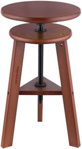 Falling in Art 19" to 26" High Wooden Drafting Stool, Beechwood Artist Stool with Adjustable Height, Wood Stool Chair for Painting, Perfect for Artist Studio, Office and Home Use, Deep Walnut