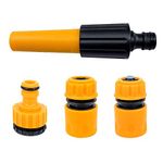 Set of 4 Garden Hose Connectors Set Hose Tap Connector Hose Fitting Starter Set- 2in1 Threaded Tap Connector Hose Waterstop Connector Hose End Quick Connector Hose Nozzle