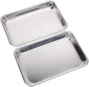 KITCHENATICS Premium Toaster Oven Pan Nonstick Set of 2, 1/8 Sheet Pan for Baking, Small Cookie Sheet Tray, Durable Small Baking Trays for Oven, Aluminum Baking Sheet, Toaster Oven Tray, 9.5 x 6.5 IN