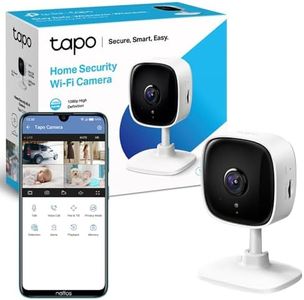 TP-Link Tapo Home Security Wi-Fi Camera - 1080p, Night Vision, Sound & Light Alarm, 2-Way Audio, 24/7 Live View, Voice Control, Tapo APP, Alexa, Google Assistant, No hub Required (Tapo C100)