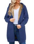 Xukk Winter Coats Hoodies for Women Sherpa Jackets Warm Fleece Zip Up Hooded Sweatshirt Long Casual Flannel Hoodie Tunic