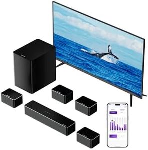 ULTIMEA 7.1ch Surround Sound System for TV, Subwoofer, 4 Surround Speakers | 410W Peak, 6.5'' Wireless Subwoofer, 4 Wired Surround Speakers, 7.1 Virtual Surround, HDMI eARC, Bluetooth, TV & Home Theater