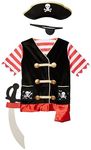 Melissa & Doug Kids Pirate Costume Role Play Toys | Fancy Dress for Kids & Toddlers | Pirate Costumes for Kids | Kids Dressing Up Clothes for Girls or Boys | Pretend Play Gifts Kids Age 3-6