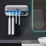 StarWin Toothbrush Sanitizer, Heating and Fan Drying Toothbrush Sanitizer and Holder,3000mAh Battery Drilling-Free UV Toothbrush Sterilizer, Bathroom Toothbrush Holder Wall Mounted fit Most Toothbrush