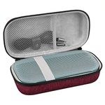 Geekria Shield Speaker Case Compatible with Bose SoundLink Flex Bluetooth Portable Speaker Case, Replacement Hard Shell Travel Carrying Bag with Cable Storage (Claret-Red)