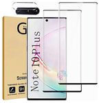 For Samsung Galaxy Note 10 plus Screen Protector Tempered Glass [2+2 Pack]Camera Lens Protector 3D Full Coverage[Anti-Scratch]HD Fingerprint Unlock Protector for Samsung Note 10 plus