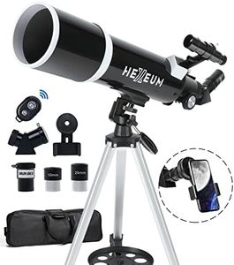 Telescope for Adults & Beginner Astronomers - 80mm Aperture 600mm Fully Multi-Coated High Transmission Coatings with AZ Mount Tripod Phone Adapter, Carrying Bag, Wireless Control.