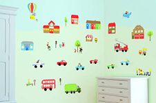 Jolly Town Transport Boys Nursery and Bedroom Wall Sticker Decor Kit