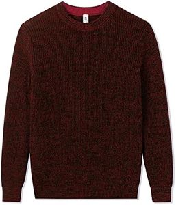 Kid Nation Boy's Crew Neck School Uniform Sweater Casual Color Block Pullover Sweatshirt,11-12 Years Burgundy Heather