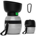 Pecute Dog Water Bottle 350ml, Lightweight Water Dispenser Bowl Portable Puppy Drinking Bottles Leak Proof Pet Travel Bottle for Outdoor Walks Trips,Grey