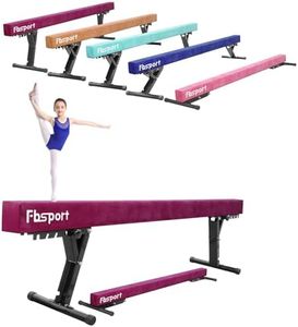 FBSPORT Adjustable Gymnastic Balance Beam,5 heights Adjustable High and Low Level Floor Beam Highly Stable Gym Practice Training Equipment for Kids Purple