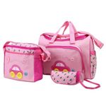 Baby Bucket Womens Baby Diaper Nappy Changing Baby Diaper Bag Mummy Bag Handbag- (Pack Of 4 Dark Pink)