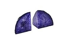 Benzara Elegant Stone Agate, Set of 2, Purple Bookend, 7.5 x 1.5 x 4