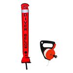 Baosity Reflective Safe Sausage Surface Marker Buoy SMB + Dive Reel for Underwater Scuba Diving Snorkeling