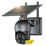 ctronics 5MP Solar Security Camera Outdoor Wireless, 6W Solar Panel, Sound-Light Alarm, PC/Phone Remote Control, Color Night Vision, PIR Human Detection, 128 TF/Cloud/FTP Storage