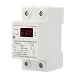 40A 230V Automatic Recovery Reconnect Over Voltage and Under Voltage Relay Voltage Protector Relay with Voltage Digital Display DIN Rail Mount Protector Relay Delay Protection Device