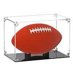 FEMELI Football Display Case Acrylic Box Holder for Full Size Football (Assembly Required