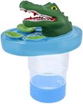 U.S. Pool Supply Open Jaws Shark Floating Pool Chlorine Dispenser, Collapsible Base, Holds 3" Tablets - 11" Fun, Scary Teeth Great White Animal Float Floater Decoration, Adjustable Balanced Delivery