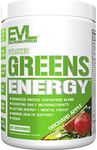 Greens and Superfoods Energy Drink Powder - EVL Super Greens Powder Smoothie Mix with Caffeine Spirulina Chlorella and Wheat Grass - Vegan - for Energy Focus and Immunity