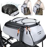 Eyein Bike Rear Rack Bag, 10L Waterproof Reflective Bicycle Trunk Bag, Cycling Rear Seat Carrier Bag Backseat Storage Luggage, Shoulder Strap for MTB Bike E-Bike