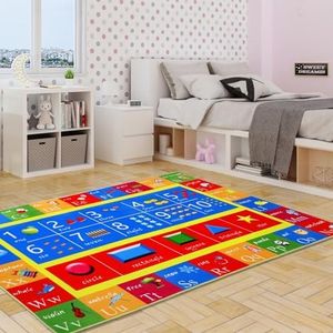 NANAN Kids Rug 3x5 Rug Baby Floor Mat Kids Educational Rug Area Rug for Learning Alphabet Play Mats for Babies and Toddlers Nursery Rug Kids Room Rugs for Bedroom Carpet