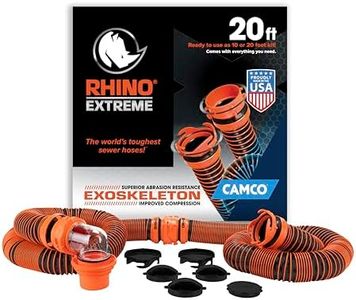 Camco Rhino Extreme 20-Foot RV Sewer Hose Kit - Crush Resistant TPE Technology - Swivel Fittings for Secure Connection - RV Heavy Duty Sewer Hose for RV Toilet (21012)