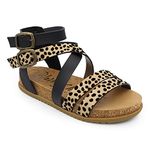 Blowfish Malibu Women's Fandie Sandal, Sand Pixie Leopard & Black, 4.0