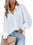 Zeagoo Womens Fashion Long Sleeve Blouses for Women Office Casual Business White Tops Button Down Shirt 2024