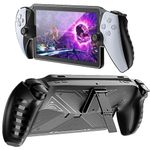 Gorixer Protective Case with Kickstand for PlayStation Portal, Silicone Flexible Soft Case Protector Stand, Full Protection & Non-Slip Grip Cover Accessories for PlayStation Portal Remote Player-Black