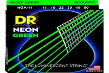 DR Strings NGA11 Hi-Def Neon Green Acoustic Medium - Lite